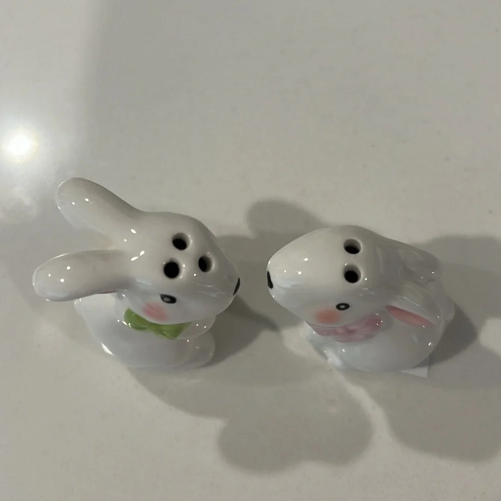 🐇Cute Bunny Salt & Pepper Shakers .